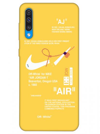 Samsung A30s Nike Air Sarı Telefon Kılıfı