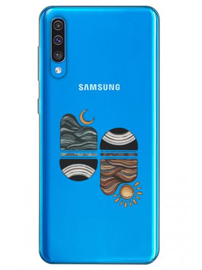 Samsung A30s Sunset Wave Şeffaf Telefon Kılıfı