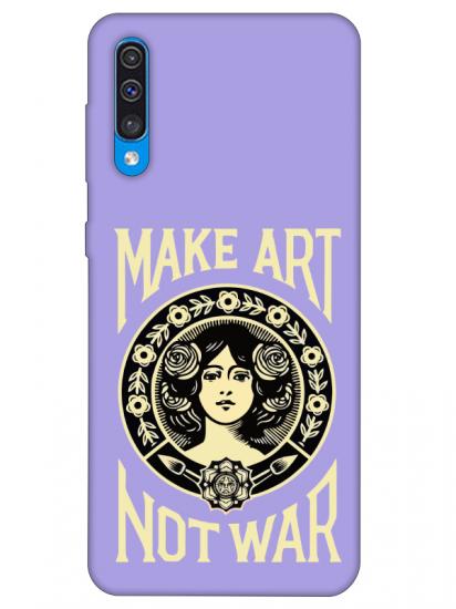 Samsung A30s Make Art Not War Lila Telefon Kılıfı