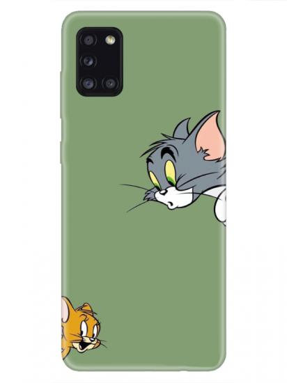 Samsung A31 Tom And Jerry Yeşil Telefon Kılıfı