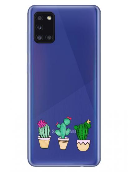 Samsung A31 Kaktüs Şeffaf Telefon Kılıfı