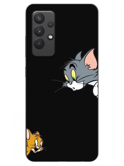 Samsung A32 Tom And Jerry Siyah Telefon Kılıfı