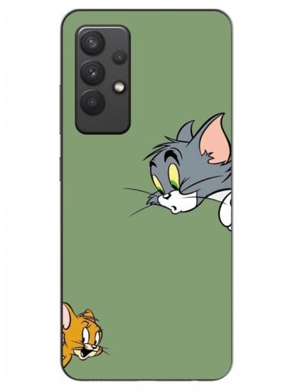 Samsung A32 Tom And Jerry Yeşil Telefon Kılıfı