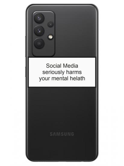 Samsung A32 Social Media Şeffaf Telefon Kılıfı