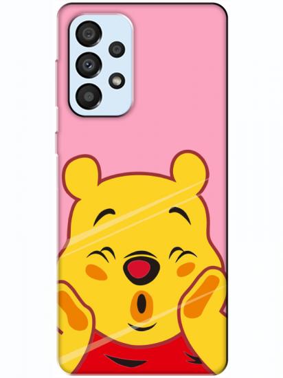 Samsung A33 Winnie The Pooh Pembe Telefon Kılıfı