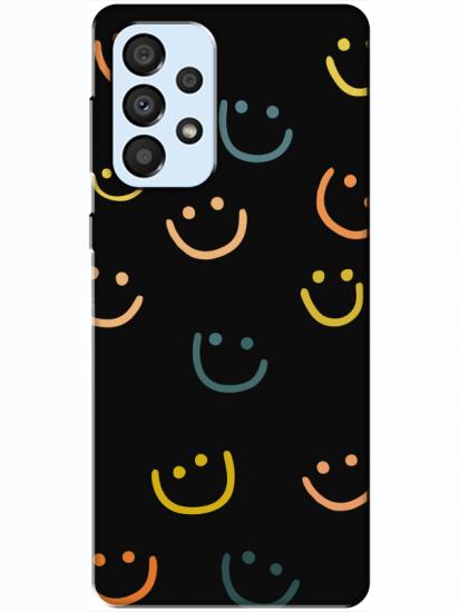 Samsung A33 Emoji Gülen Yüz Siyah Telefon Kılıfı