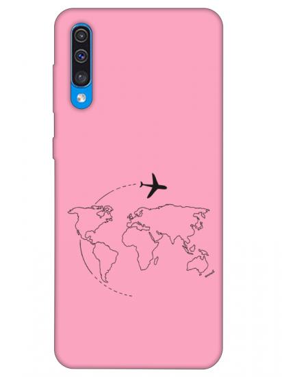 Samsung A50Face Art Pembe Telefon Kılıfı