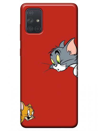 Samsung A51 Tom And Jerry Kırmızı Telefon Kılıfı