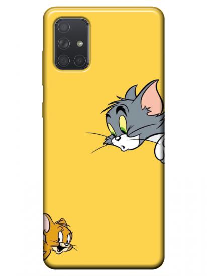 Samsung A51 Tom And Jerry Sarı Telefon Kılıfı