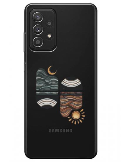 Samsung A52 Sunset Wave Şeffaf Telefon Kılıfı