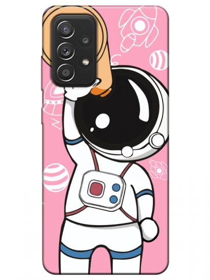 Samsung A52 Astronot Pembe Telefon Kılıfı