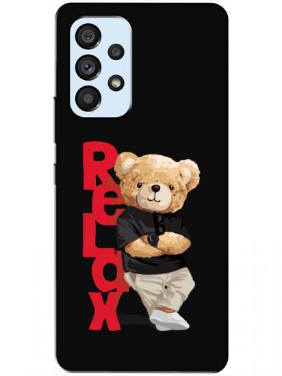 Samsung A53 Teddy Bear Relax Siyah Telefon Kılıfı