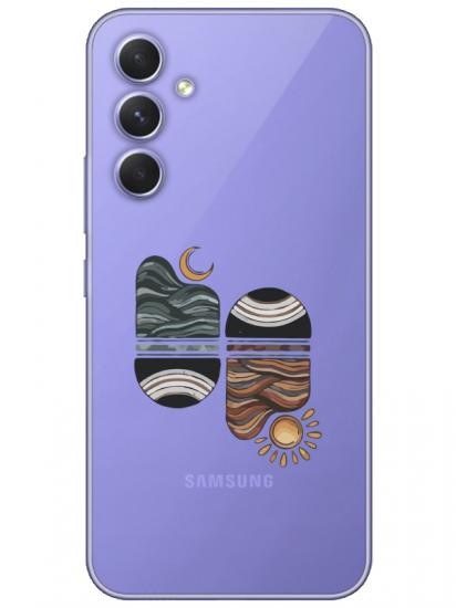 Samsung A54 Sunset Wave Şeffaf Telefon Kılıfı