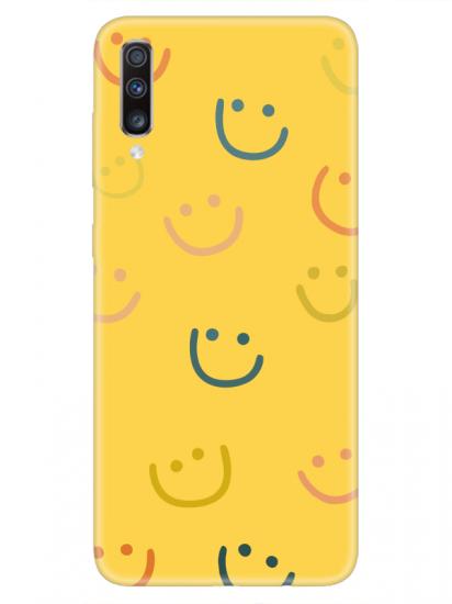 Samsung A70 Emoji Gülen Yüz Sarı Telefon Kılıfı