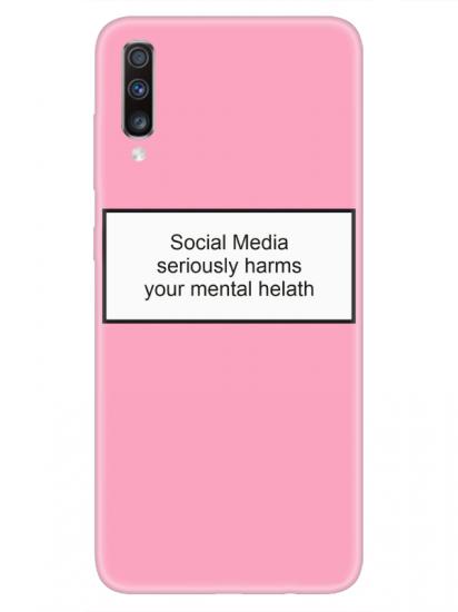 Samsung A70 Social Media Pembe Telefon Kılıfı