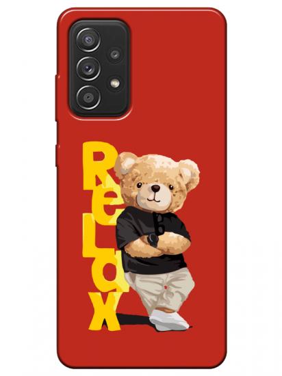 Samsung A72 Teddy Bear Relax Kırmızı Telefon Kılıfı