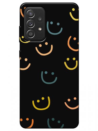 Samsung A72 Emoji Gülen Yüz Siyah Telefon Kılıfı