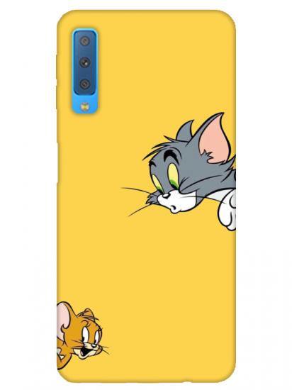 Samsung A7 2018 Tom And Jerry Sarı Telefon Kılıfı