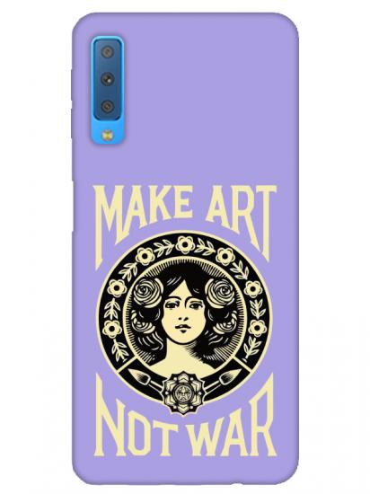 Samsung A7 2018 Make Art Not War Lila Telefon Kılıfı