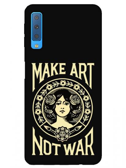 Samsung A7 2018 Make Art Not War Siyah Telefon Kılıfı