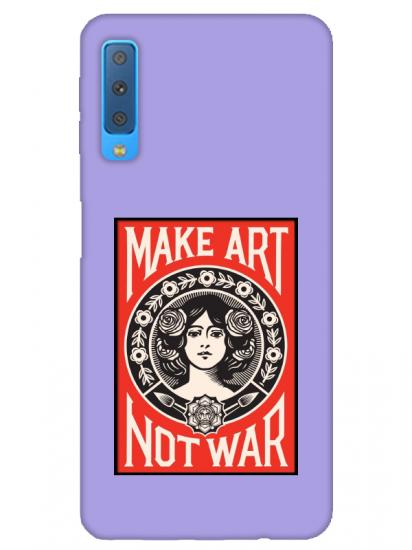 Samsung A7 2018 Make Art Not War Lila Telefon Kılıfı