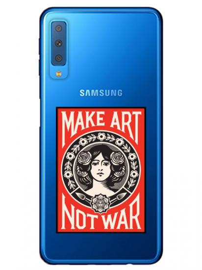 Samsung A7 2018 Make Art Not War Şeffaf Telefon Kılıfı