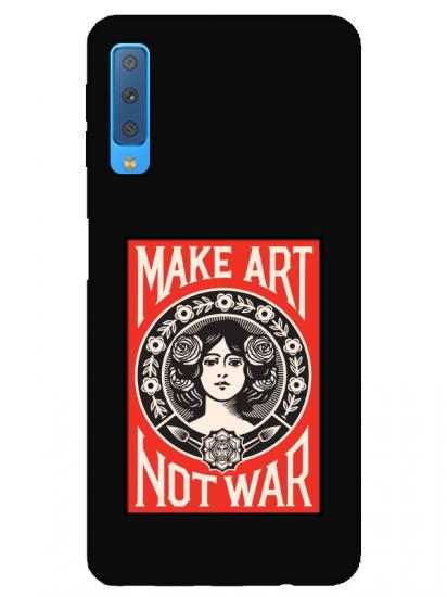 Samsung A7 2018 Make Art Not War Siyah Telefon Kılıfı