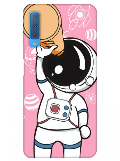 Samsung A7 2018 Astronot Pembe Telefon Kılıfı