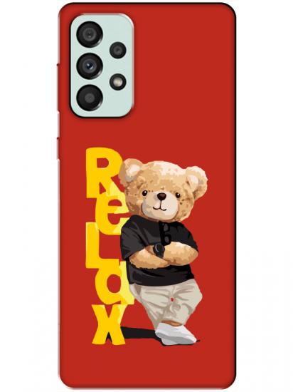 Samsung A73 Teddy Bear Relax Kırmızı Telefon Kılıfı