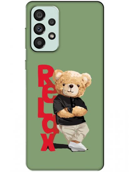 Samsung A73 Teddy Bear Relax Yeşil Telefon Kılıfı