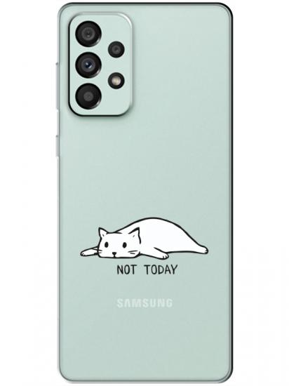 Samsung A73 Not Today Kedi Şeffaf Telefon Kılıfı