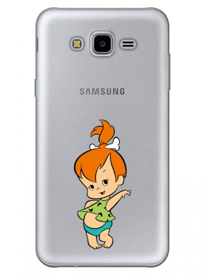 Samsung J7 Taş Devri Kız Bebek Şeffaf Telefon Kılıfı