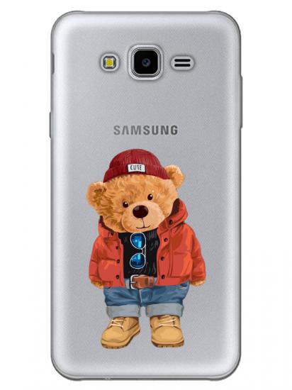 Samsung J7 Teddy Bear Şeffaf Telefon Kılıfı