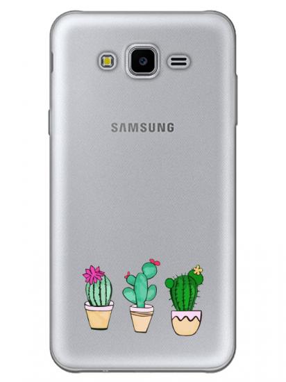 Samsung J7 Kaktüs Şeffaf Telefon Kılıfı