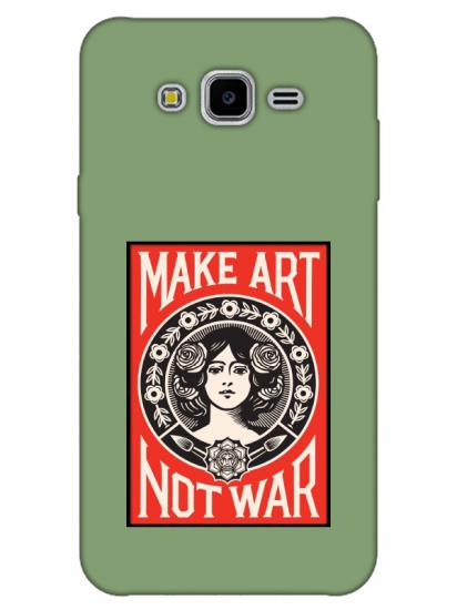 Samsung J7 Make Art Not War Yeşil Telefon Kılıfı