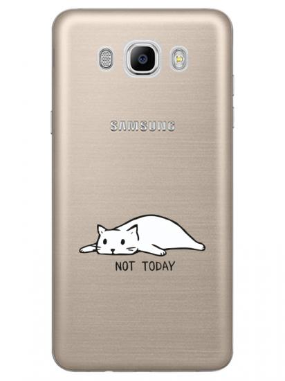 Samsung J7 2016 Not Today Kedi Şeffaf Telefon Kılıfı