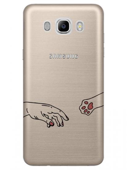 Samsung J7 2016 Hand And Paw Şeffaf Telefon Kılıfı