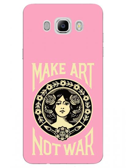 Samsung J7 2016 Make Art Not War Pembe Telefon Kılıfı