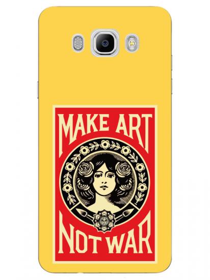 Samsung J7 2016 Make Art Not War Sarı Telefon Kılıfı