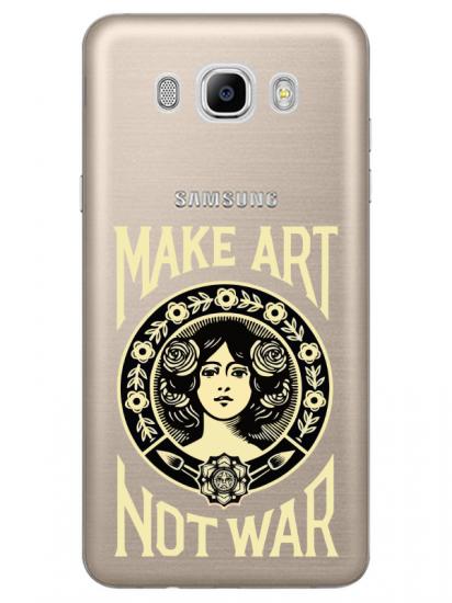 Samsung J7 2016 Make Art Not War Şeffaf Telefon Kılıfı