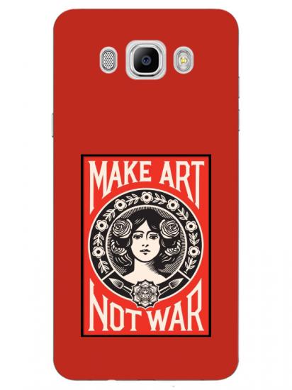 Samsung J7 2016 Make Art Not War Kırmızı Telefon Kılıfı