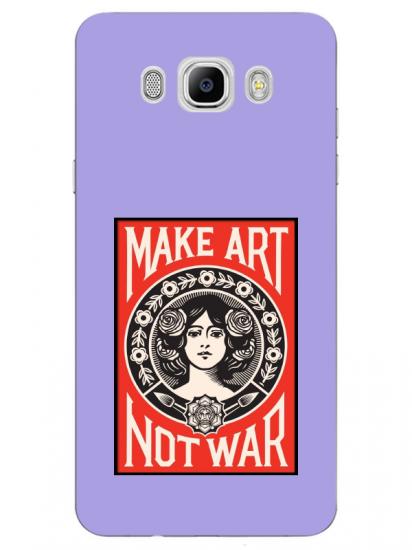 Samsung J7 2016 Make Art Not War Lila Telefon Kılıfı