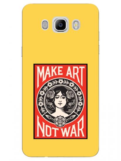 Samsung J7 2016 Make Art Not War Sarı Telefon Kılıfı