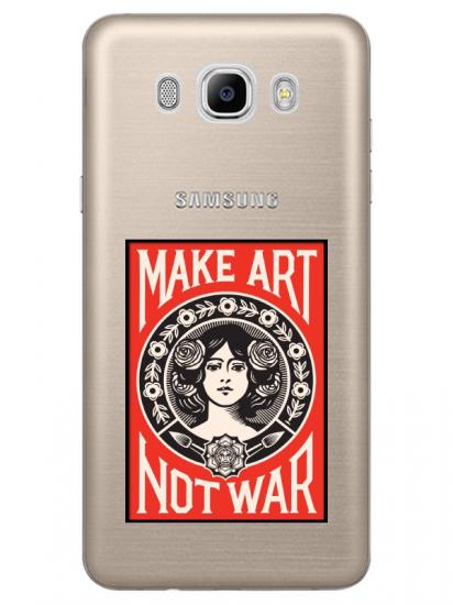 Samsung J7 2016 Make Art Not War Şeffaf Telefon Kılıfı