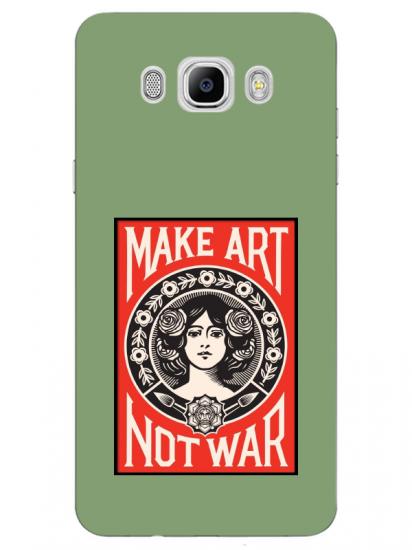 Samsung J7 2016 Make Art Not War Yeşil Telefon Kılıfı