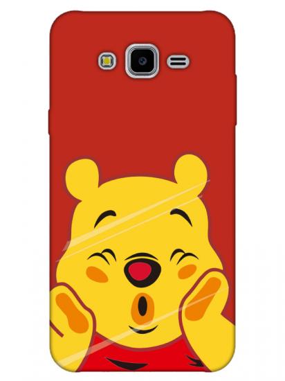 Samsung J7 Core Winnie The Pooh Kırmızı Telefon Kılıfı