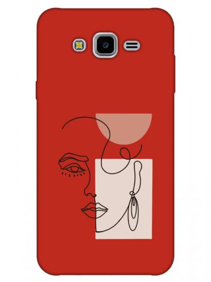 Samsung J7 Core Women Art Kırmızı Telefon Kılıfı