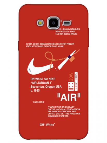 Samsung J7 Core Nike Air Kırmızı Telefon Kılıfı