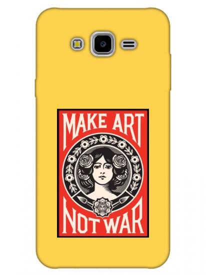 Samsung J7 Core Make Art Not War Sarı Telefon Kılıfı