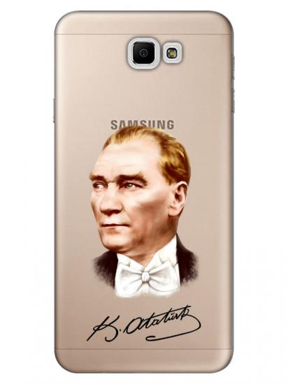 Samsung J7 Prime Atatürk İmzalı Şeffaf Telefon Kılıfı